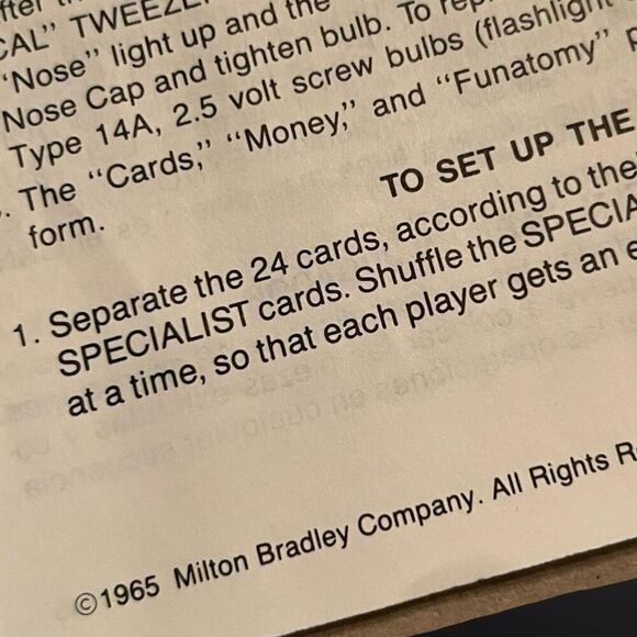 Vintage 1965 Milton Bradley #4545 Operation Game - Picture 12 of 13